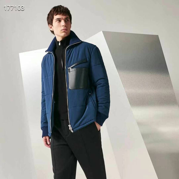 Мужской пуховик Hermès мужской синий 167814