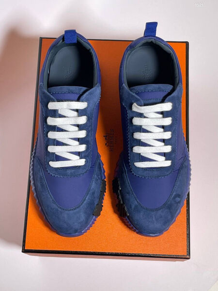 Мужские кроссовки Hermès мужской замша синий 140307-3