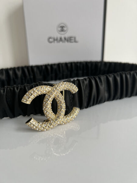 Женский ремень Chanel женский кожа черный 139202-3