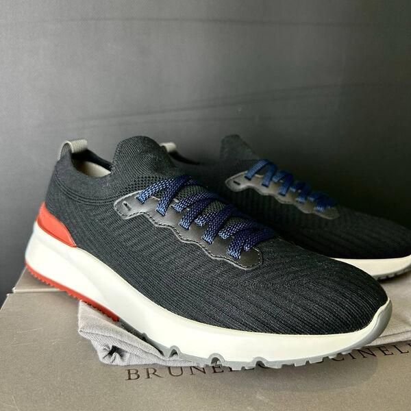 Мужские кроссовки Brunello Cucinelli мужской текстиль черный 146651-6