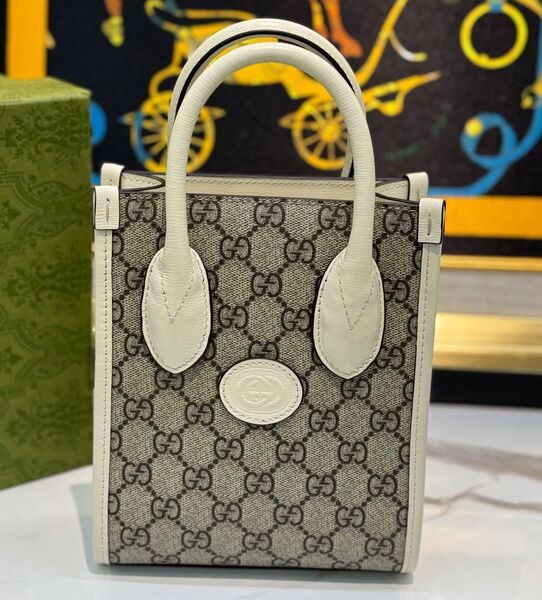 Сумка Gucci Jumbo Gg Mini женский канва белый 137913
