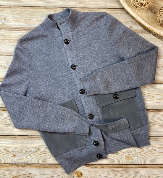 Мужской кардиган Loro Piana мужской вязаная ткань графитовый 105814