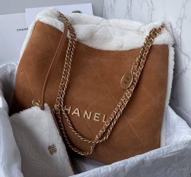 Сумка Chanel 22 женский замша 133413