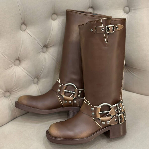 Сапоги Miu Miu женский кожа 127510-3