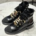 Ботинки Chanel женский кожа swift черный 159619