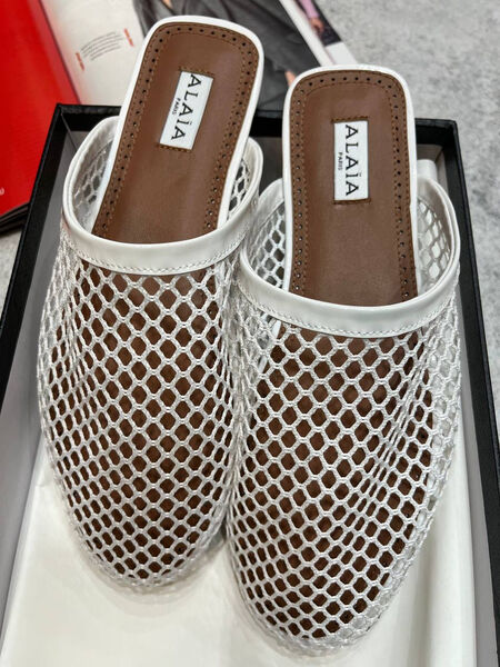 Сабо Alaïa женский кожа белый 154227-2
