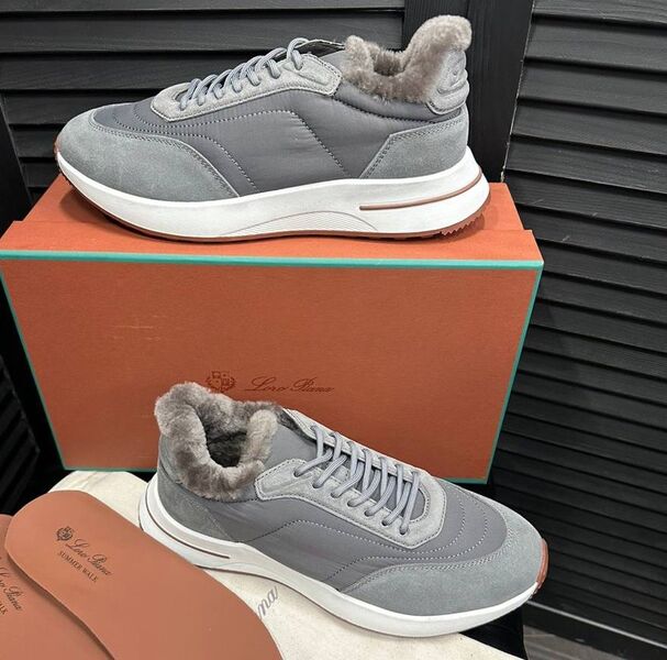 Мужские кроссовки Loro Piana мужской текстиль графитовый 134771