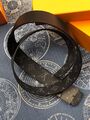 Мужской ремень Louis Vuitton мужской кожа черный 52937-4