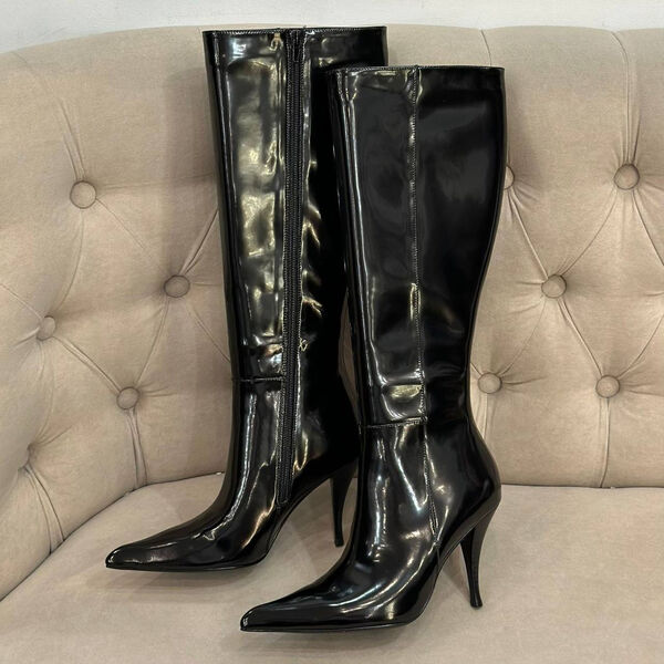 Сапоги Saint Laurent женский кожа черный 130224-4
