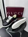 Мужские кеды Gucci мужской кожа черный 196037-3