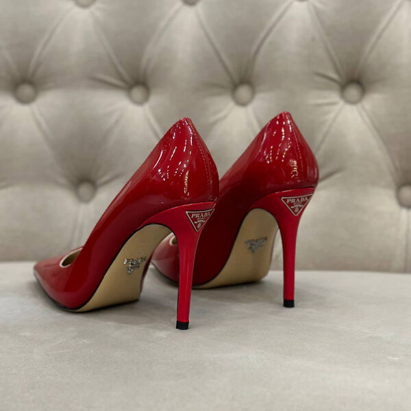 Туфли Prada женский кожа бордовый 136333-2