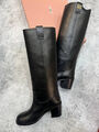 Сапоги Miu Miu женский кожа черный 128434-2
