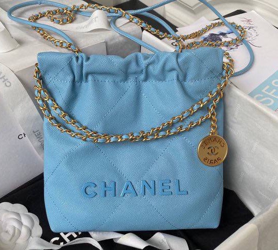 Сумка Chanel 22 женский кожа бирюзовый 126352