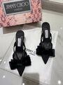 Шлепки Jimmy Choo женский сатин черный 107368-2