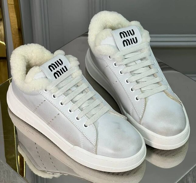 Кеды Miu Miu женский кожа графитовый 137374