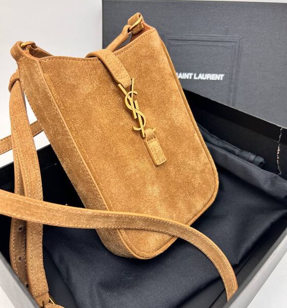 Сумка Saint Laurent женский замша бежевый 171131