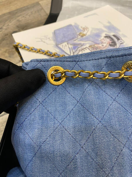 Рюкзак Chanel женский джинса синий 179325-2