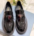 Лоферы Prada женский кожа черный,серебристый 40843