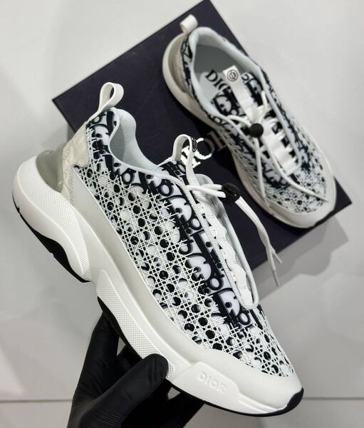 Мужские кроссовки Christian Dior мужской текстиль черный 185032
