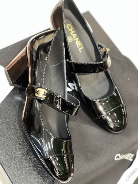 Туфли Chanel женский кожа черный 128598-8