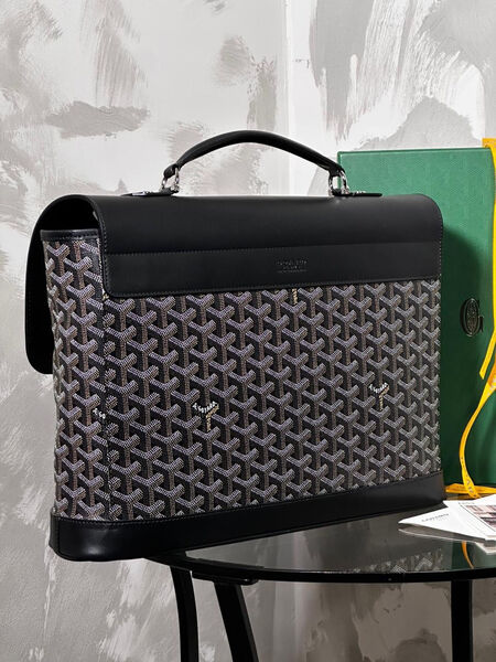 Мужской портфель Goyard мужской кожа черный 121568