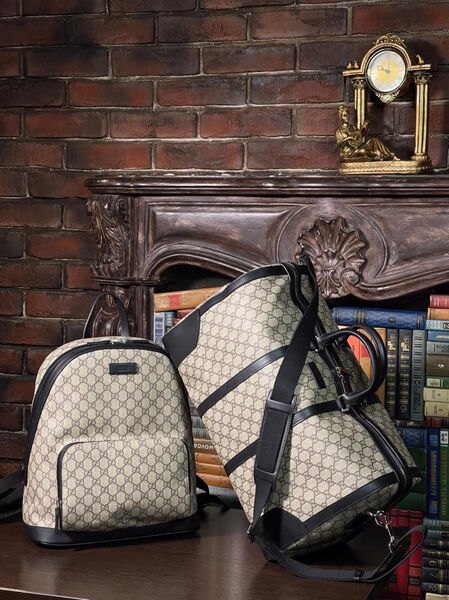 Мужской рюкзак Gucci мужской кожа графитовый 105311-3