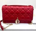 Сумка Christian Dior Handle женский кожа бордовый 152943-1