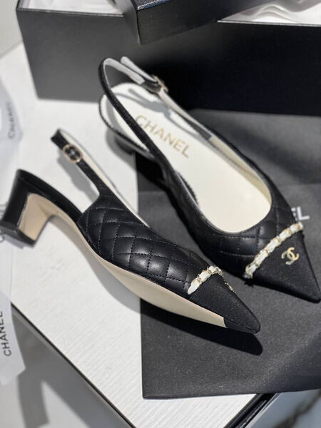 Туфли Chanel женский кожа черный 106718-3