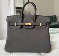 Сумка Hermès Birkin 25 женский кожа графитовый 147791-1