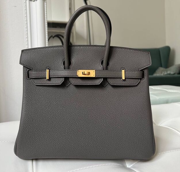 Сумка Hermès Birkin 25 женский кожа графитовый 147791