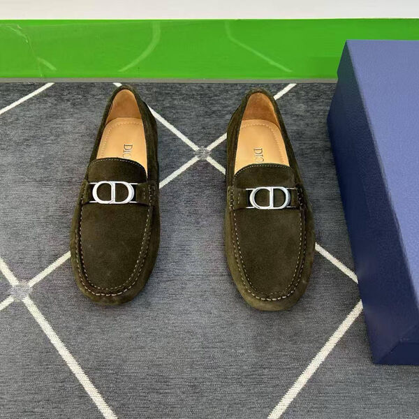 Мужские мокасины Christian Dior мужской замша болотный 190499-2