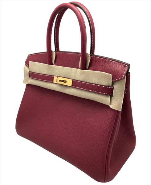 Сумка Hermès Birkin 30 женский кожа бордовый 75322-2
