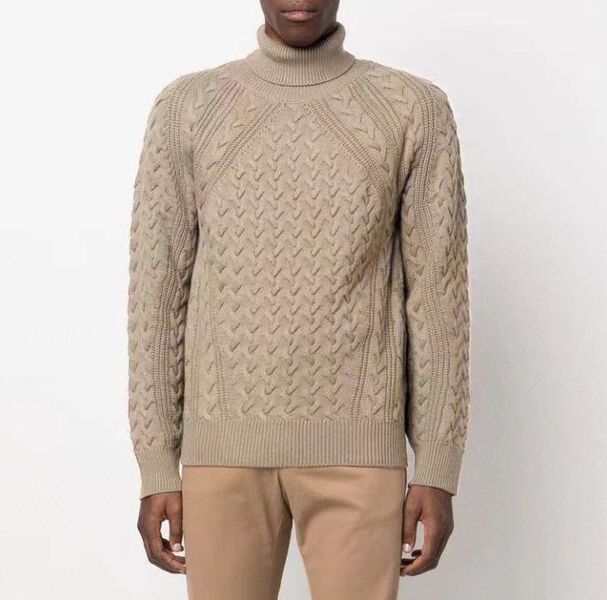 Мужской свитер Zegna мужской вязаная ткань бежевый 130960
