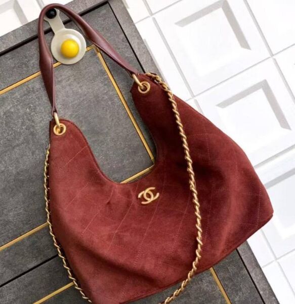 Сумка Chanel женский замша бордовый 202138