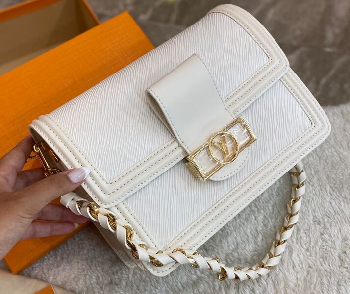 Сумка Louis Vuitton Dauphine Mm женский кожа белый 97016