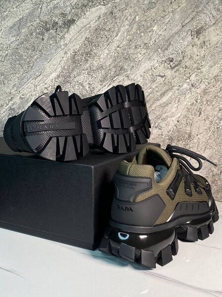 Мужские кроссовки Prada мужской нубук болотный 168831-8