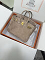 Сумка Hermès Birkin 25 женский замша бежевый 155732-2