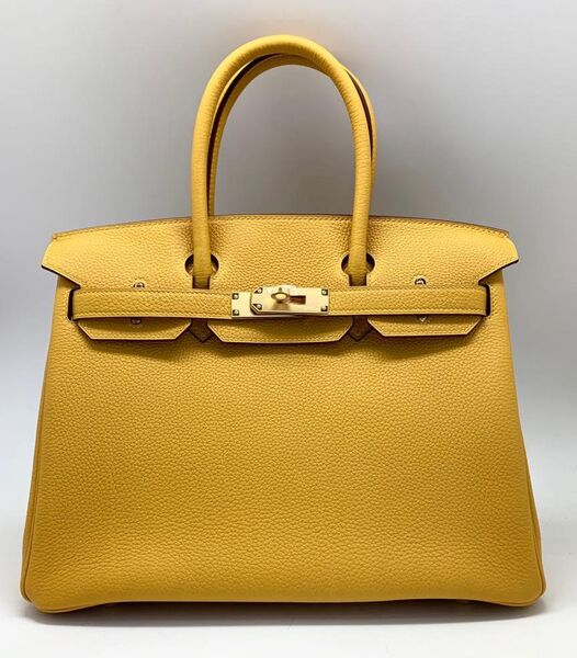 Сумка Hermès Birkin 30 ручная работа женский кожа горчичный 75335