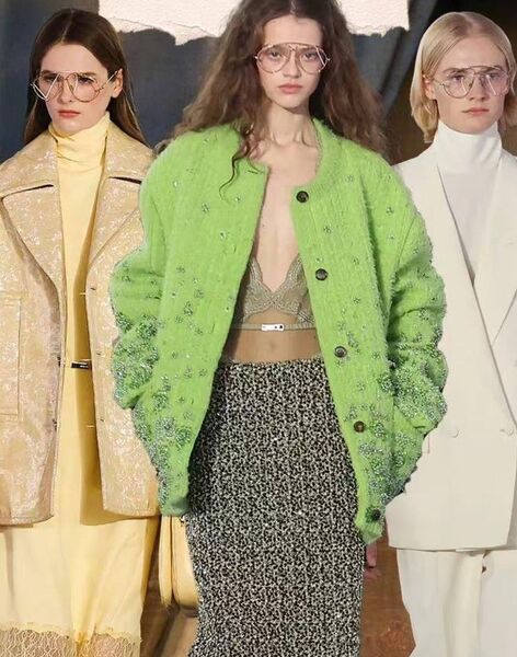 Кардиган Gucci женский вязаная ткань болотный 197455-2