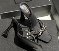 Шлепки Saint Laurent женский кожа черный 171052-1