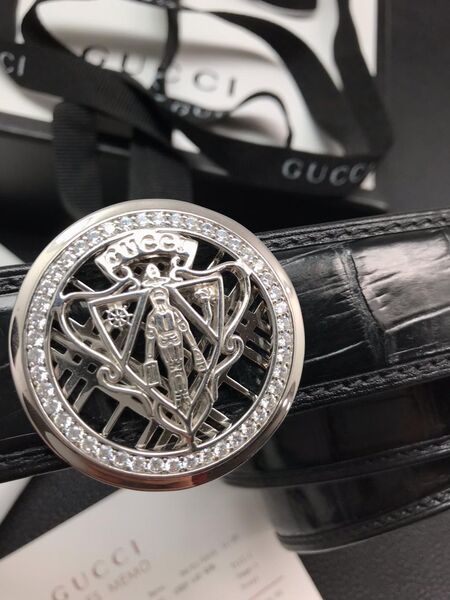 Мужской ремень Gucci мужской кожа черный 52391-2