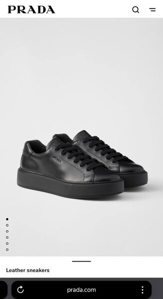 Мужские кеды Prada мужской кожа черный 162448-6