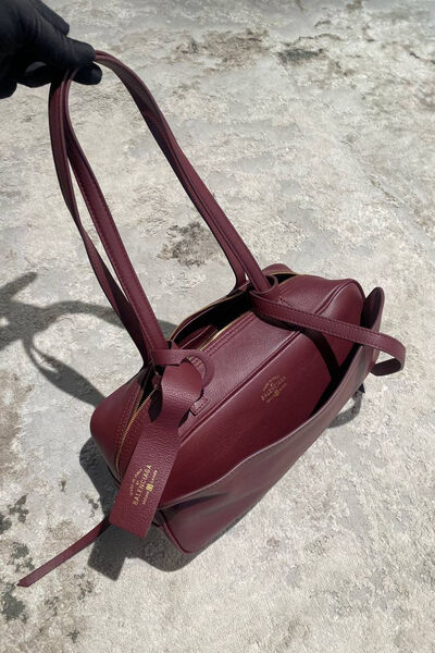 Сумка Balenciaga Carrie женский кожа бордовый 186350-8