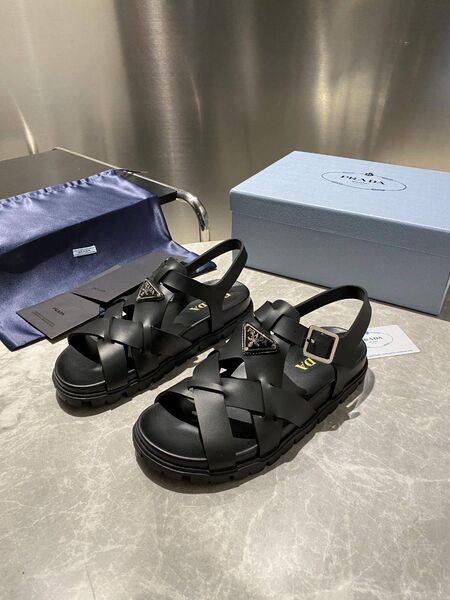 Женские сандалии Prada женский кожа черный q1410866-1-3