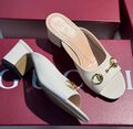 Шлепки Gucci женский кожа белый 187052-1