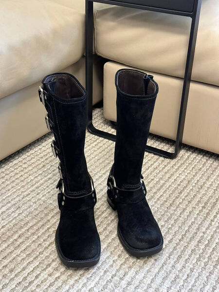 Сапоги Miu Miu женский замша черный 125980-5