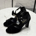 Босоножки Dolce & Gabbana женский велюр черный 172731