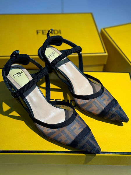 Туфли Fendi женский сетка синий 188809-2