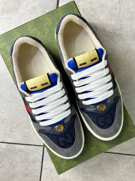 Мужские кроссовки Gucci мужской текстиль графитовый 162462-4