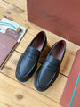 Мужские лоферы Loro Piana мужской кожа синий 135764-2